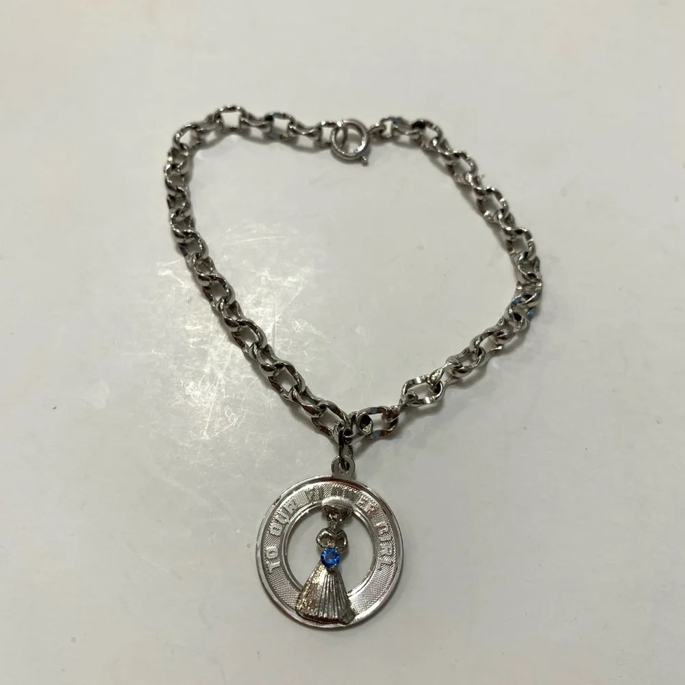 Vintage Sterling Silver  Charm Bracelet 7